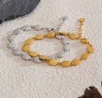 Hammered Plate Sterling Silver Plated Bracelet