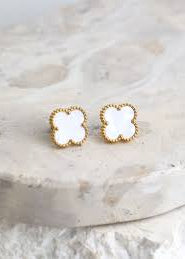 CHARLOTTE Earrings in 18K Gold Plated White