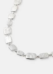 Hammered Plate Sterling Silver Plated Necklace