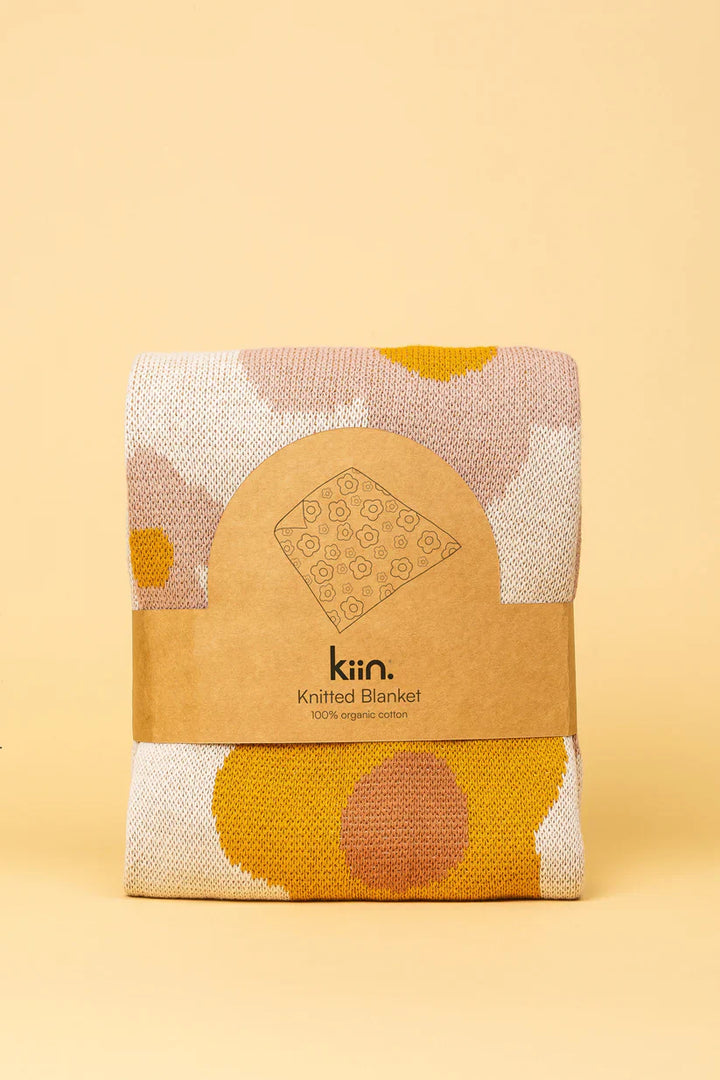 Organic Cotton Knitted Baby Blanket BLOOM