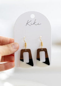 KiKi Geo Wood Rectangles Earrings