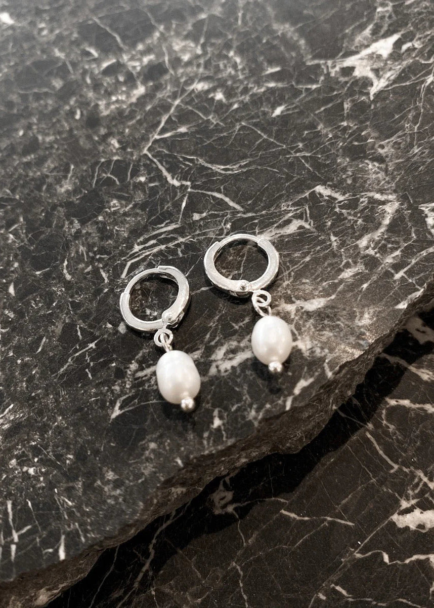 Daphne Silver Plated Pearl Earrings