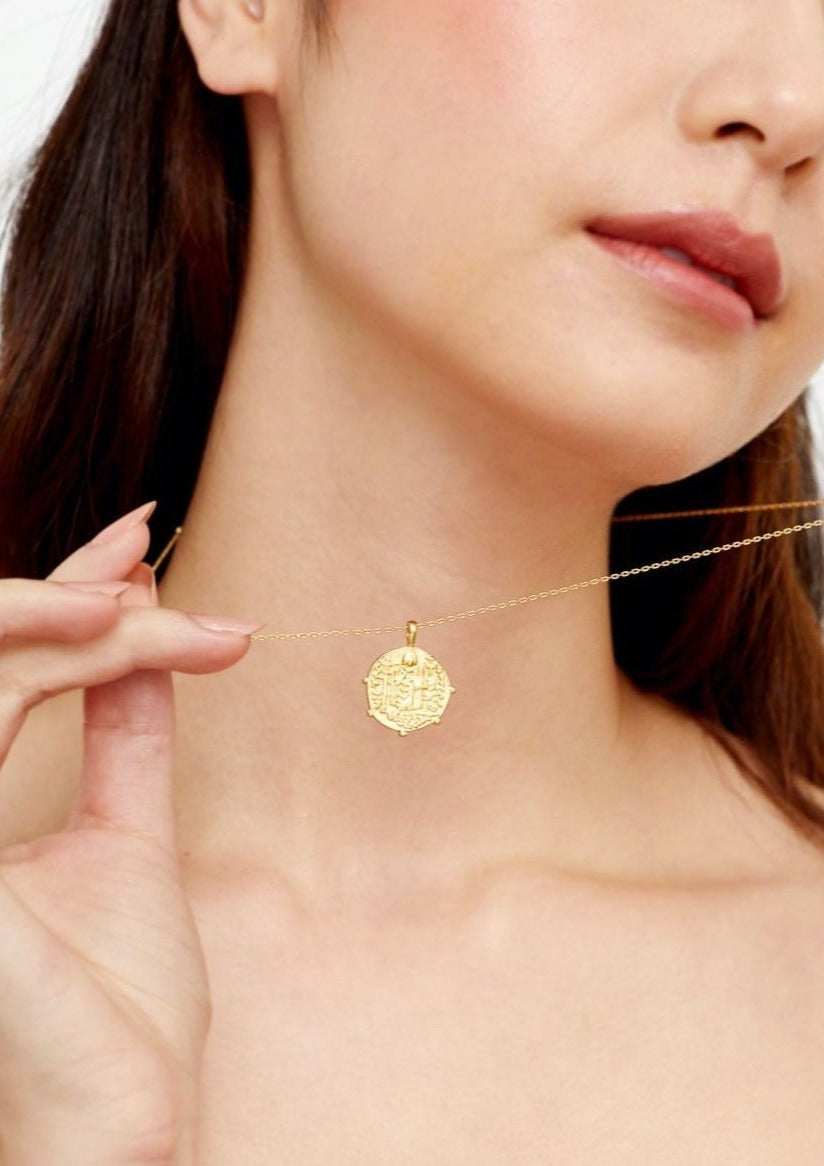 Coin Charm Gold Plated Necklace