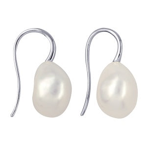 S/S White Baroque Pearl Earrings