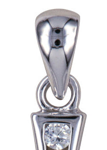 S/S Rhodium Plated Cz Cross