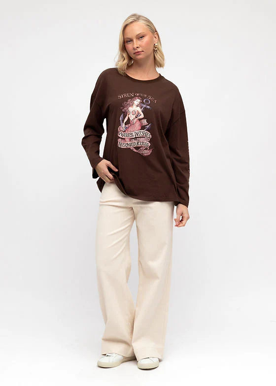 Siren of the Sea L/S Tee Chocolate