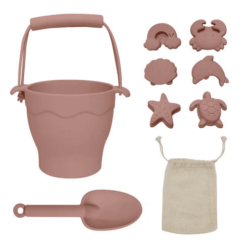 Silicone 8pc Bucket & Spade Set  Rose