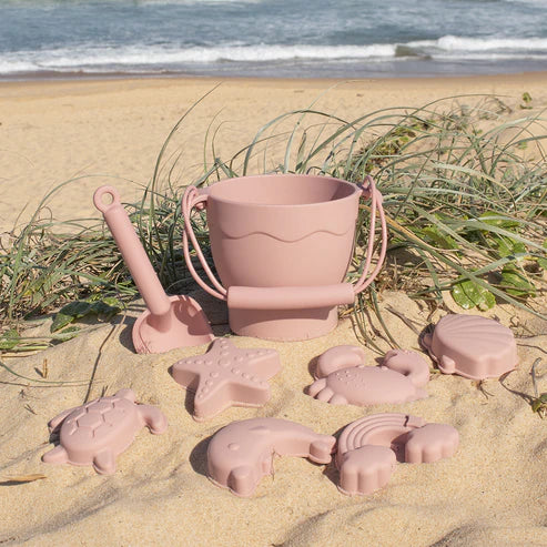 Silicone 8pc Bucket & Spade Set  Rose