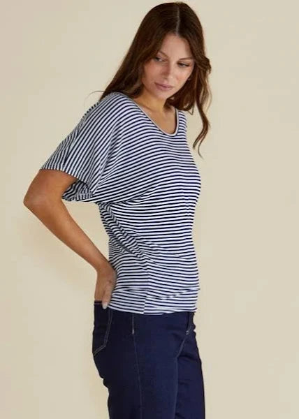 Maui Tee Navy Stripe