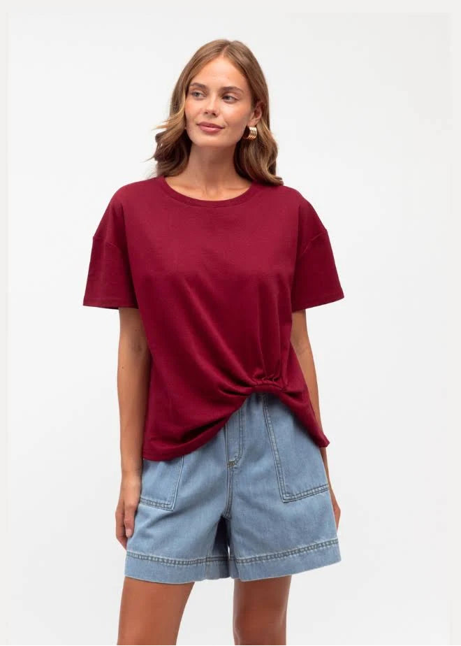 Easy Tuck Tee Wine