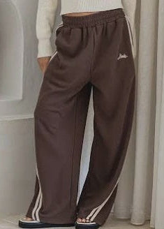 Peach & Parla Barrel Track Pants Chocolate