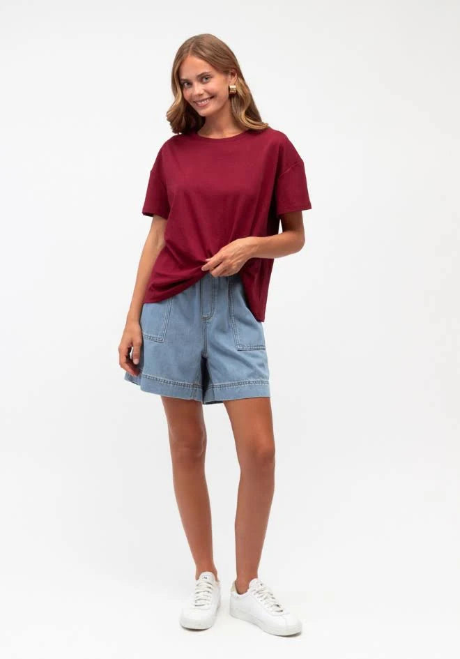 Easy Tuck Tee Wine