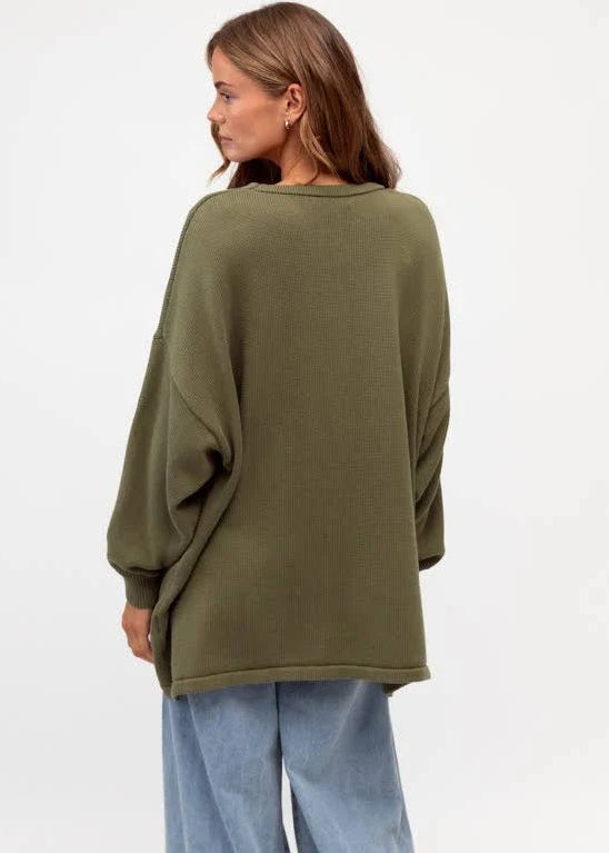 Oversized Tuck Front Knit