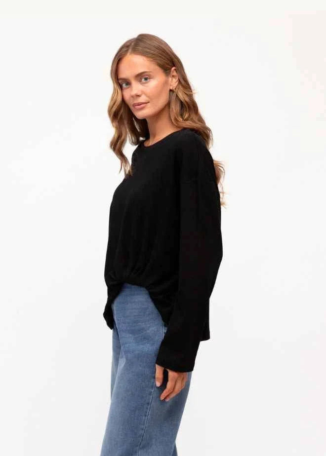 Easy Tuck Long Sleeve Tee Black