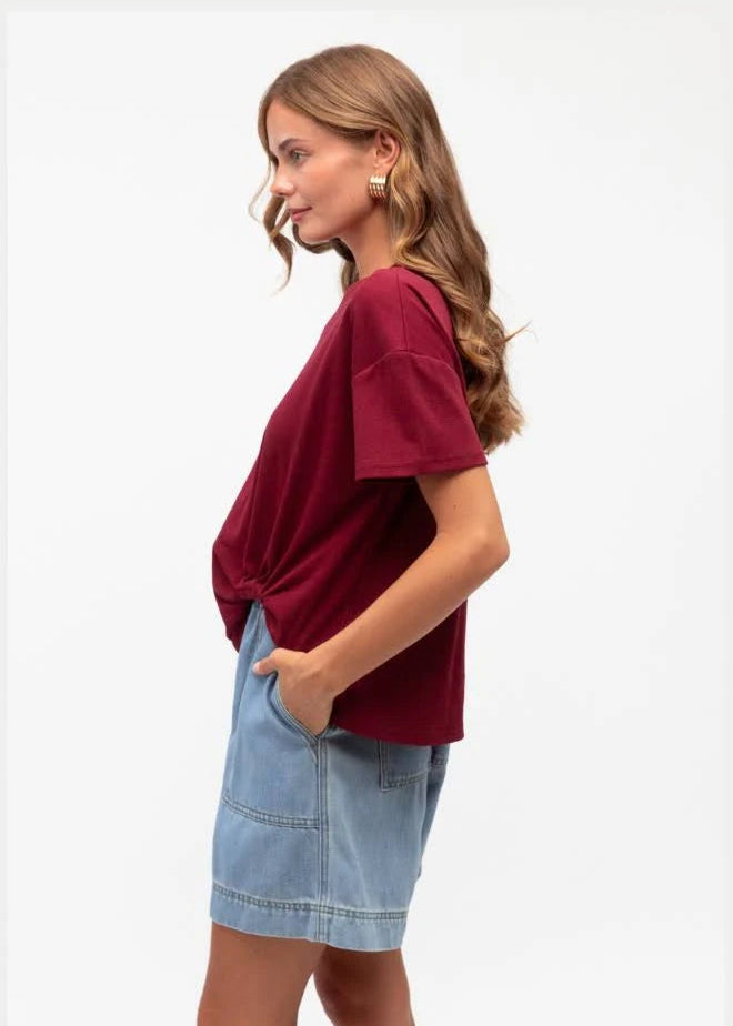 Easy Tuck Tee Wine