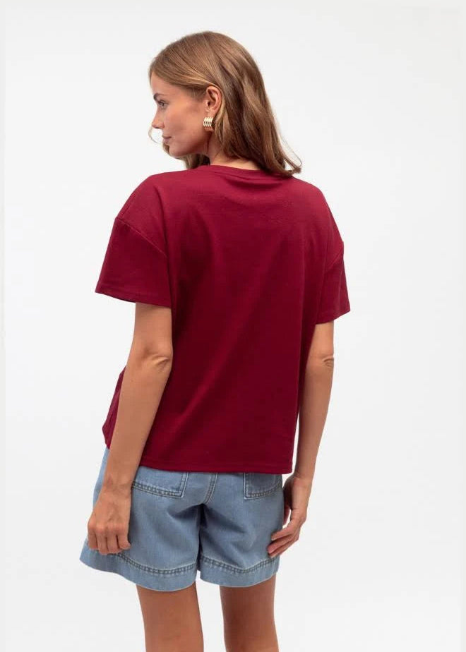 Easy Tuck Tee Wine