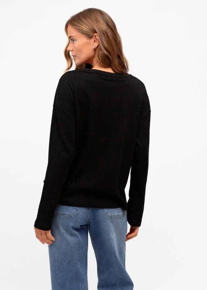 Easy Tuck Long Sleeve Tee Black