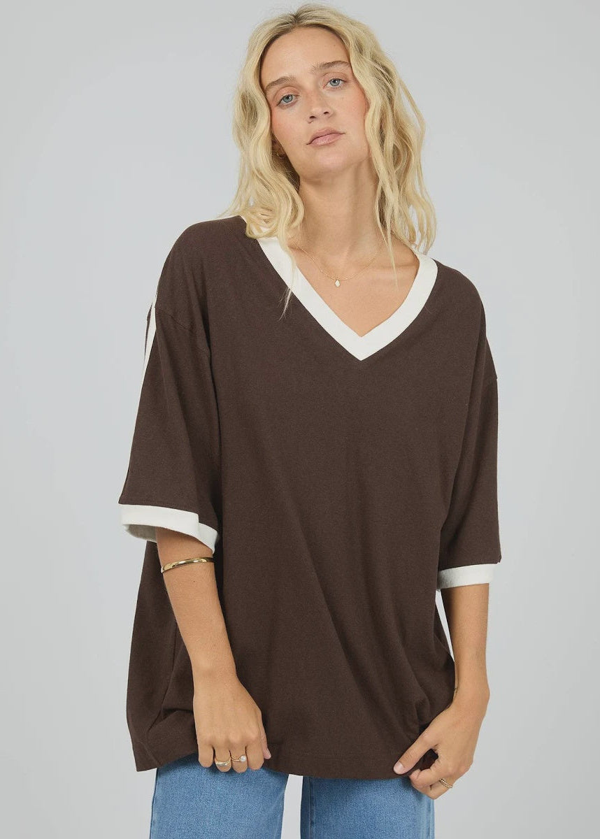 Zulu Panel Oversized V Neck Tee