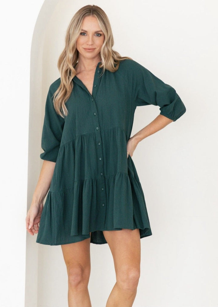 Franki Mini Dress Forrest Green