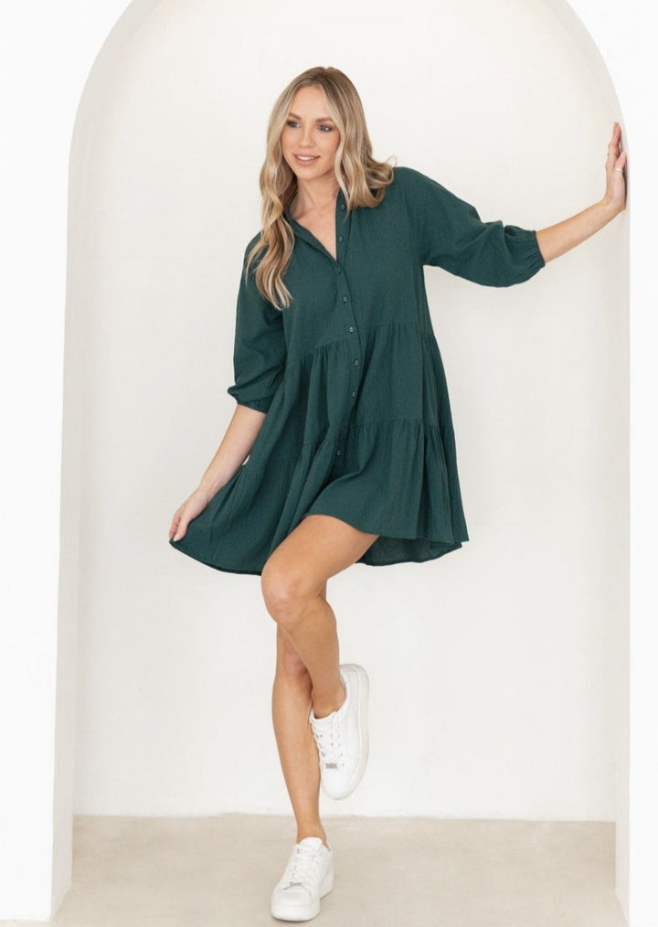 Franki Mini Dress Forrest Green