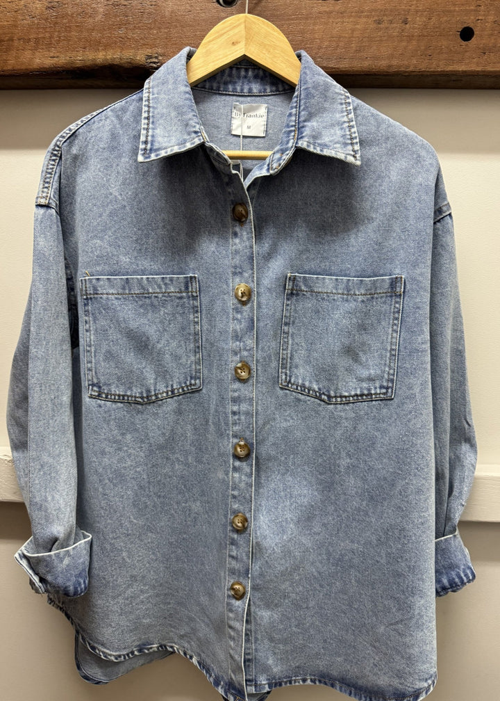 Wild Luck Shacket Light Blue