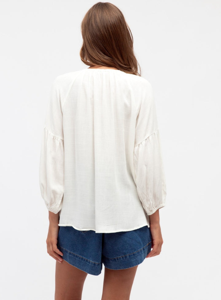 Amy Embroided Top Ivory