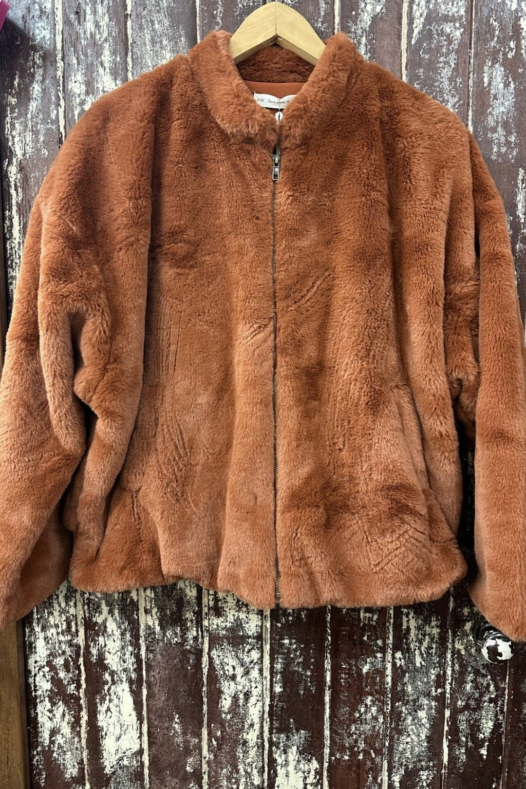 Ministry Faux Fur Bomber Jacket - Rust