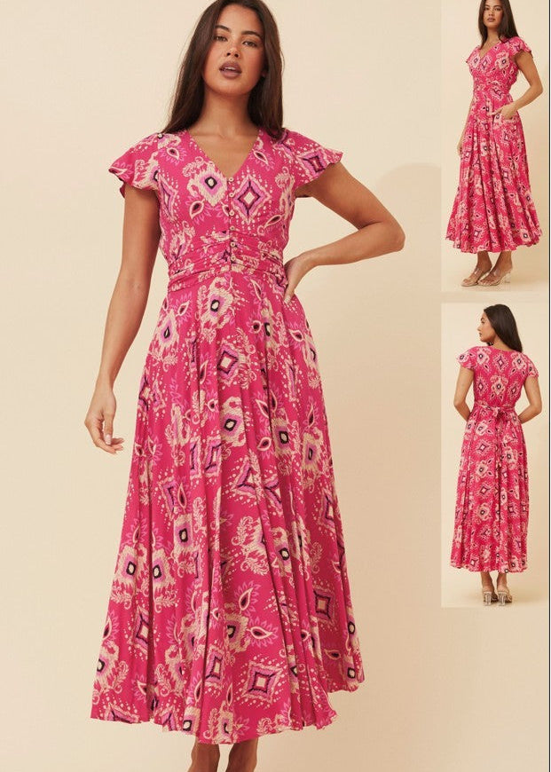 Ikat Bloom Maxi Dress