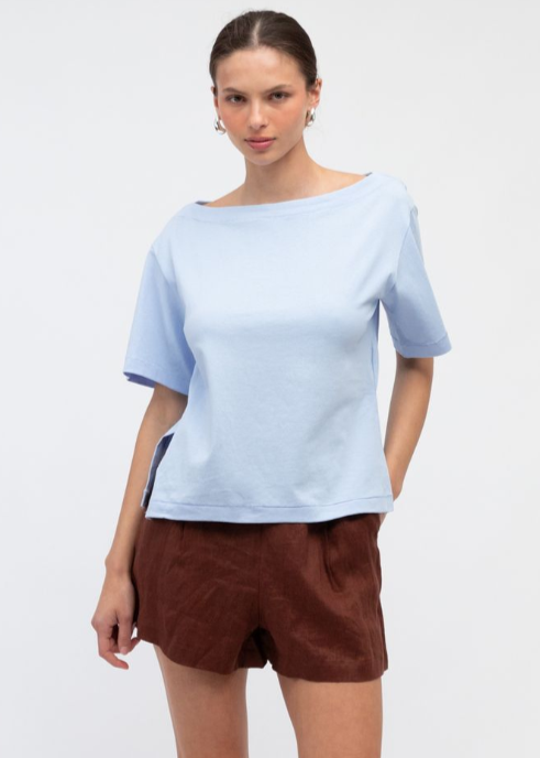 Juno Linen Shorts Chocolate