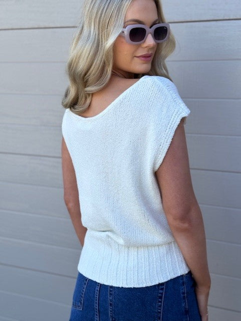 Spring Bloom Knit White
