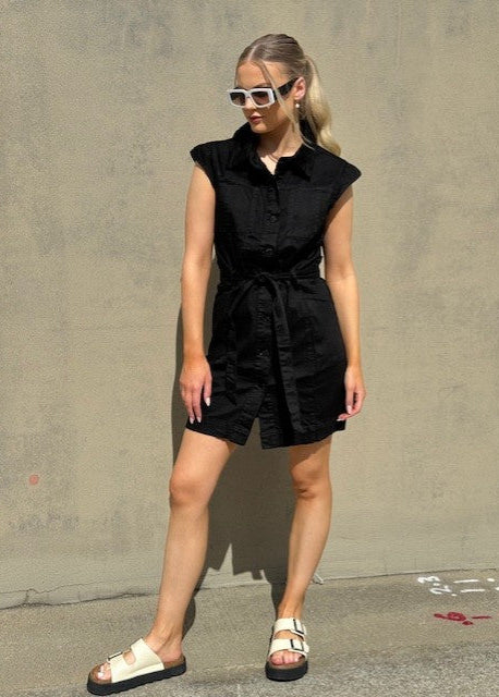 Marlene Cap Sleeve Denim Dress