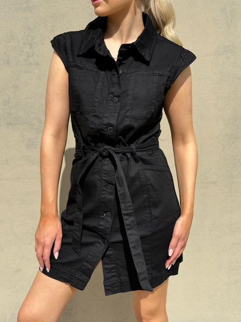 Marlene Cap Sleeve Denim Dress
