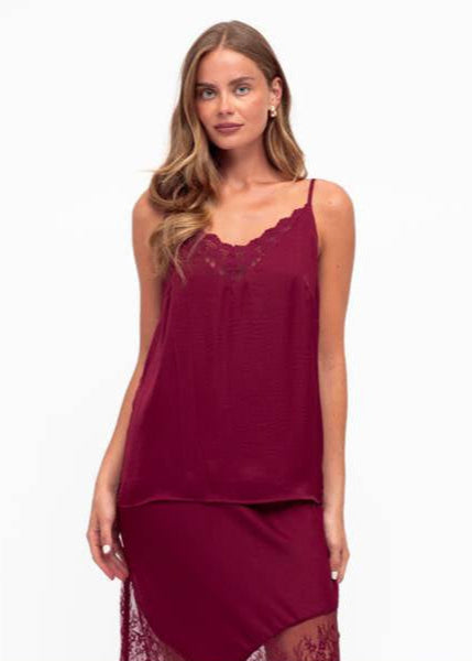 Liberty Lace Cami Wine