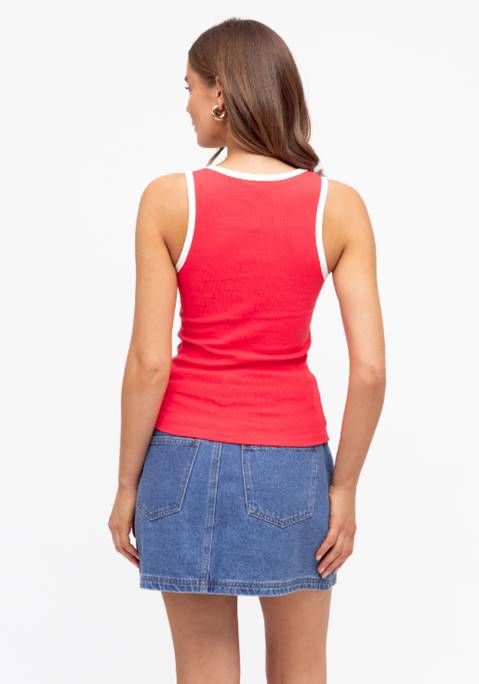 Contrast Tank Red