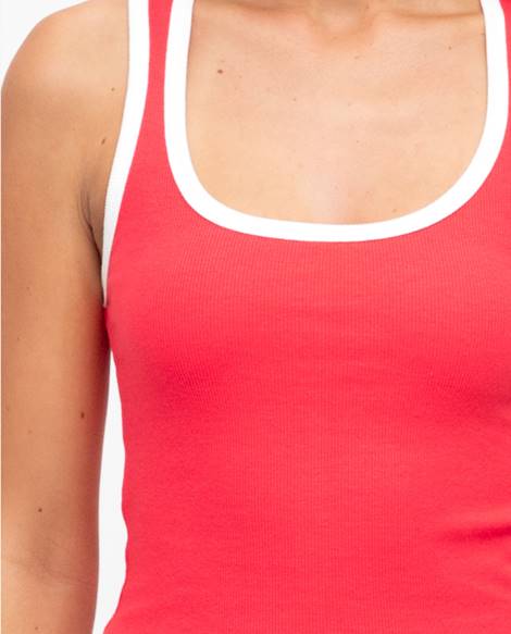 Contrast Tank Red