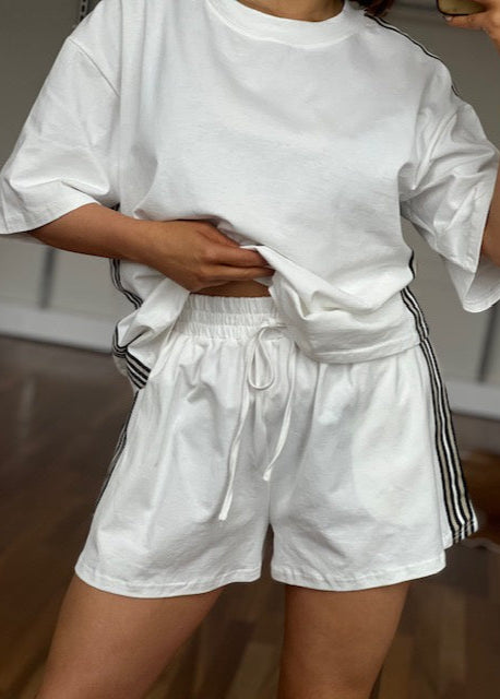 Straight Down the Line Shorts White