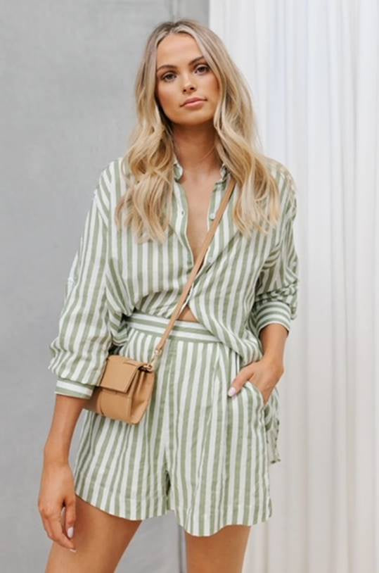 Rush Stripe Shirt Sage