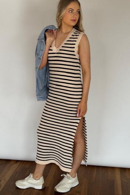 Sumatra Stripe Knit Maxi Dress