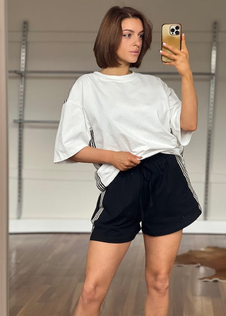 Straight Down the Line Shorts White