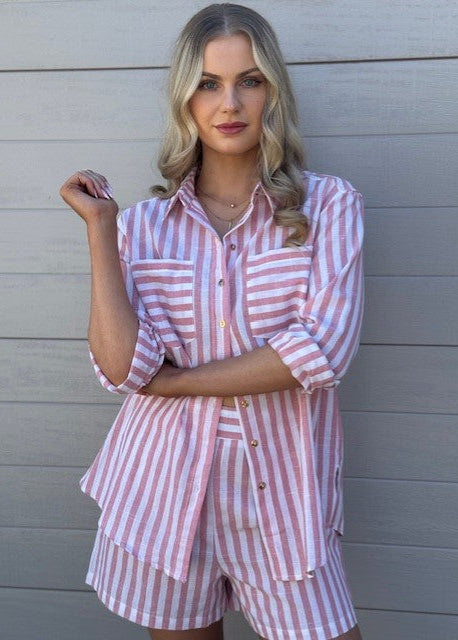 Parisian Stripe Short Set