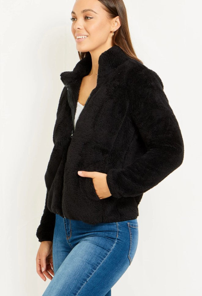 Amelia Teddy Jacket Black