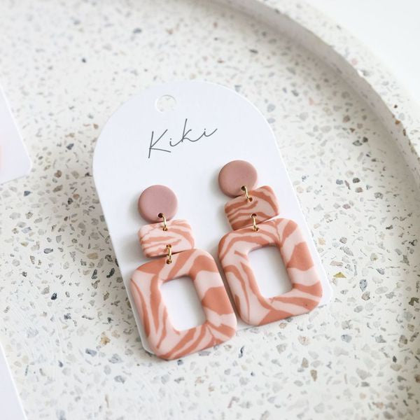 Kiki Pink Pattern Earrings