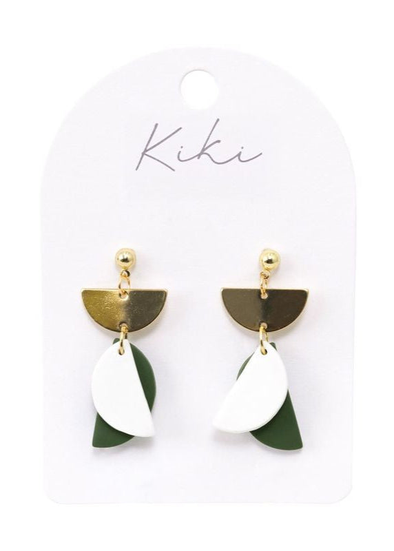 KiKi Green Half Moons Earrings