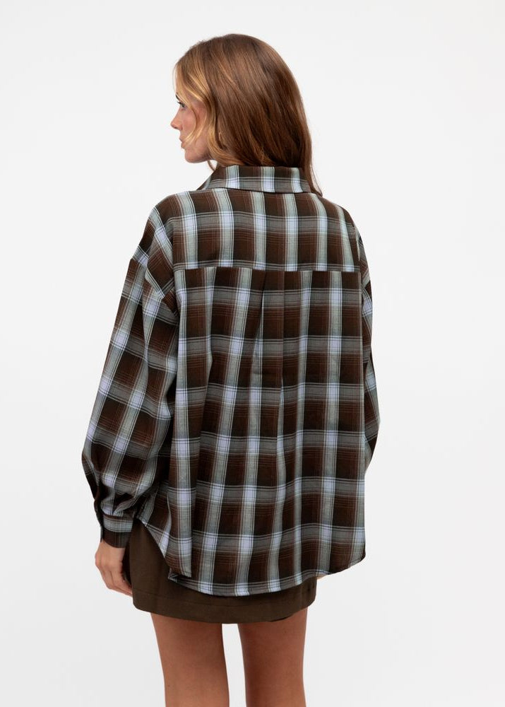 Sam Check Shirt Chocolate/Blue