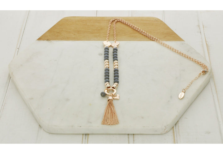 LillyCo Bead & Rose Gold Necklace