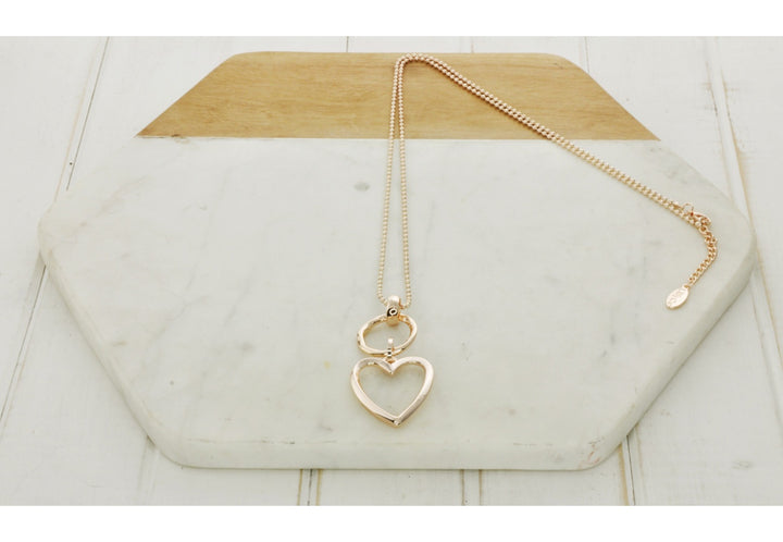 LillyCo Circle & Heart Necklace