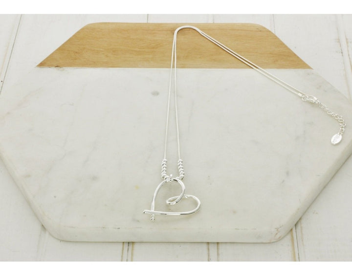 LillyCo Mixed Angle Heart Necklace