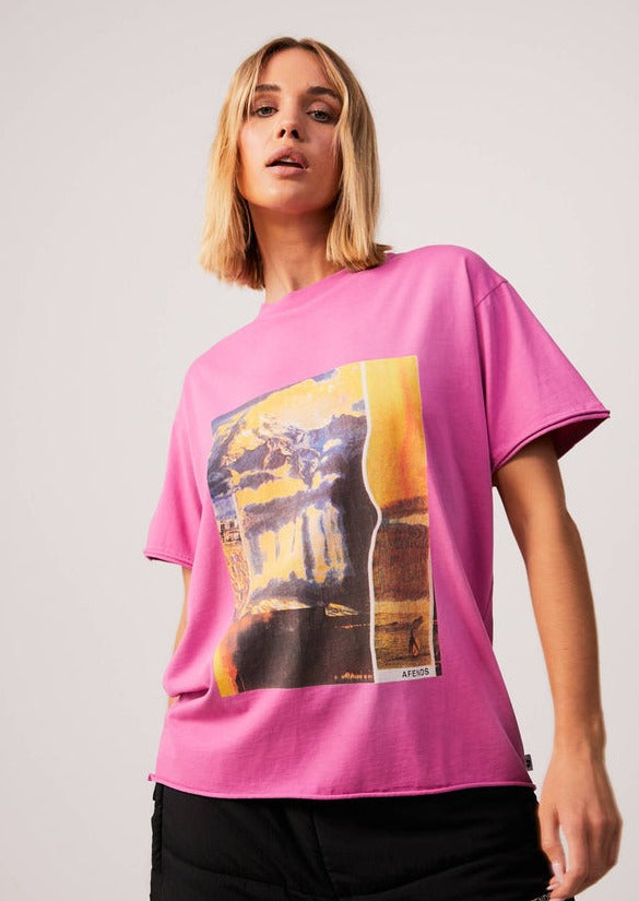 AFENDS Boulevard Recycled Oversized Graphic T-Shirt - Bubblegum