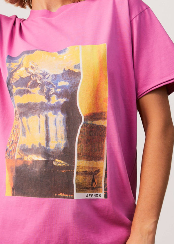 AFENDS Boulevard Recycled Oversized Graphic T-Shirt - Bubblegum