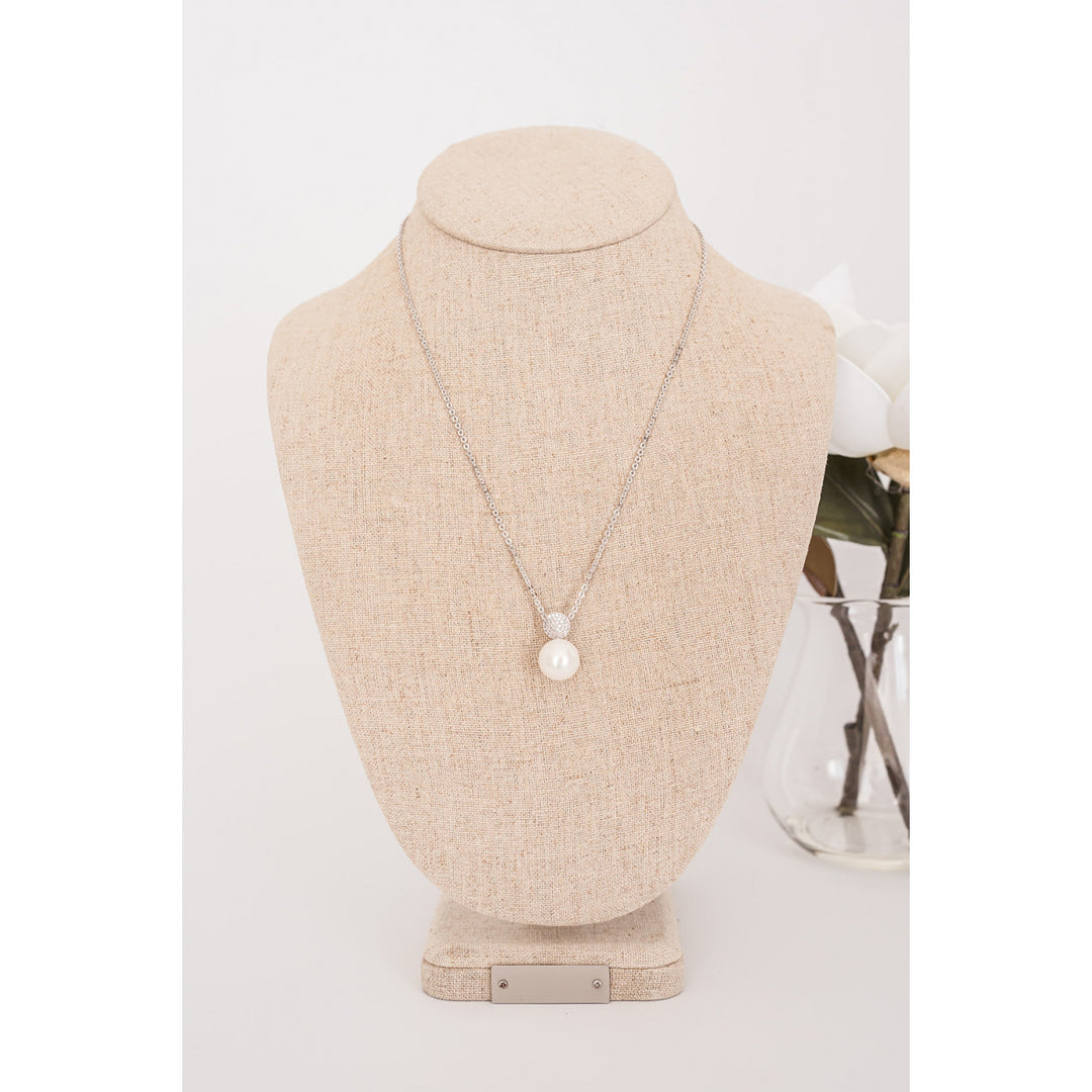 Fine - Silver Crystal & Pearl Necklace